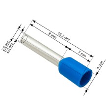 Tubular connectors 2.5/8 100 pcs - blue