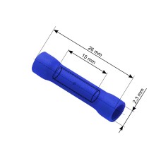 Tubular connectors 3.2/26mm 100pcs - blue