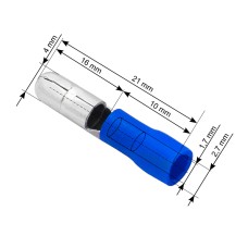 Tubular connectors 4.0/21mm 100pcs - blue