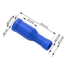 Vamzdelio formos jungtys 4.0/24.5mm 100vnt - mėlyna