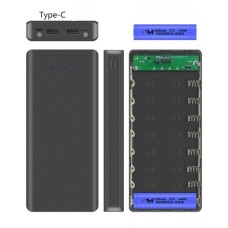W8 DIY power bank case - 8x18650 - 20000mAh - Type-C - USB - microUSB