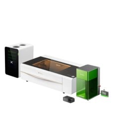 xTool P2S 55W CO2 ir F1 Ultra dviejų šaltinių lazerinės graviravimo staklės + priešgaisrinės saugos rinkinys + AP2 oro valytuvas